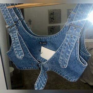 ZARA BLUE JEAN HARNESS NWT